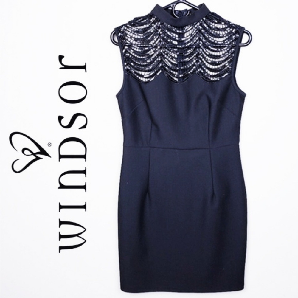 Windsor Black Formal Evening Sequin Black Dress